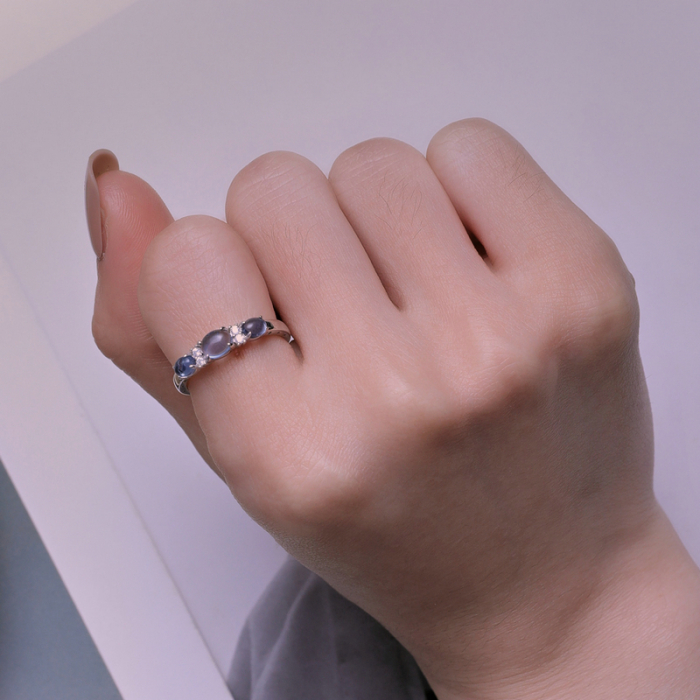 Inel argint pietre albastre [7]