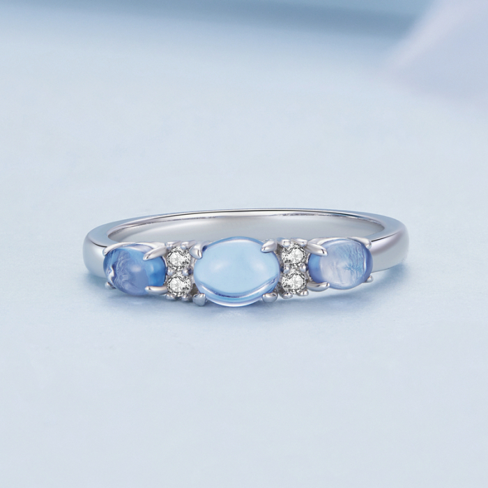 Inel argint pietre albastre [4]