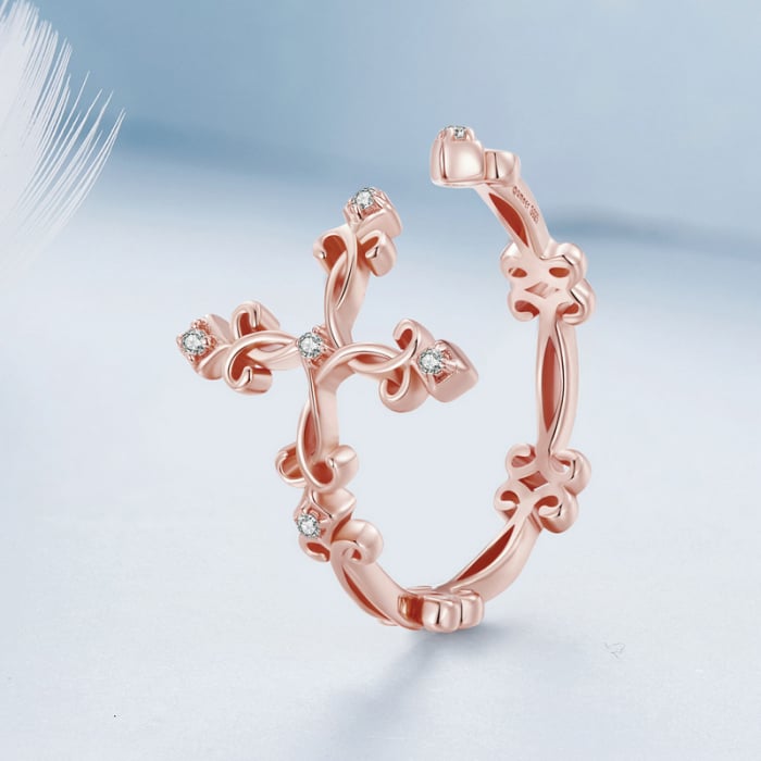 Inel argint reglabil cruce [3]