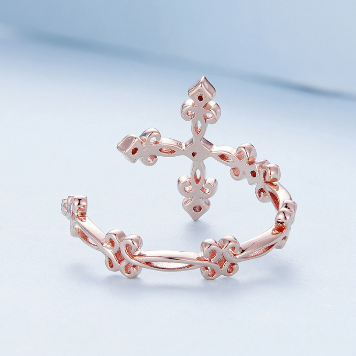 Inel argint reglabil cruce [7]