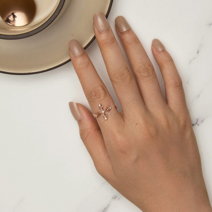 Inel argint reglabil cruce [4]