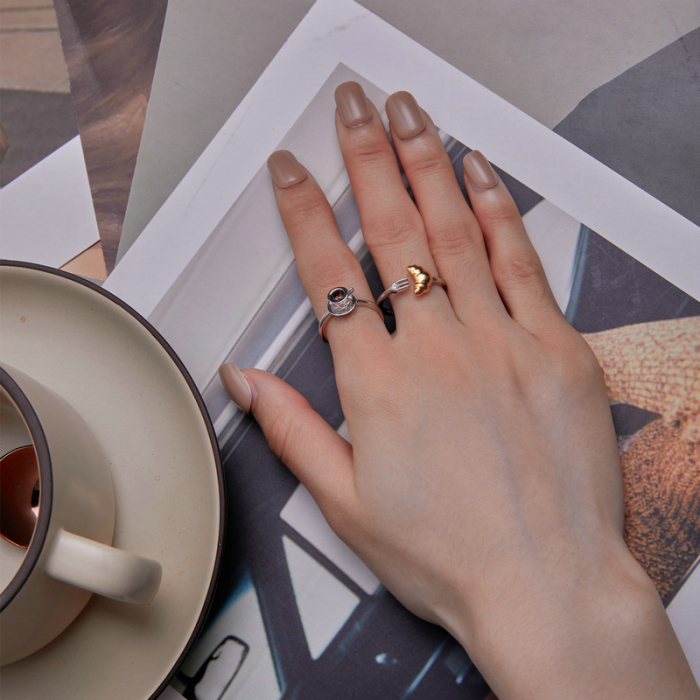 Inel argint reglabil cu croissant [10]