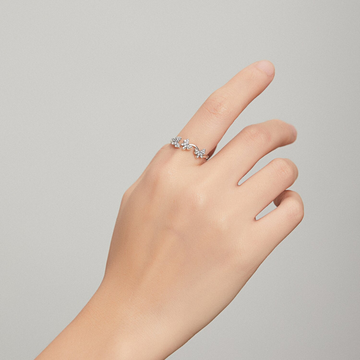 Inel argint reglabil cu fluturasi [3]