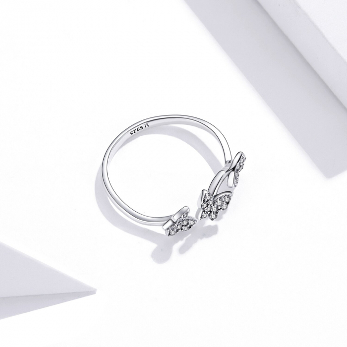 Inel argint reglabil cu fluturasi [2]