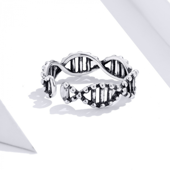 Inel argint reglabil cu lantul ADN [3]