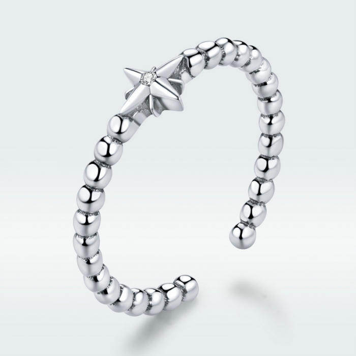 Inel argint reglabil cu steluta si zirconiu [8]