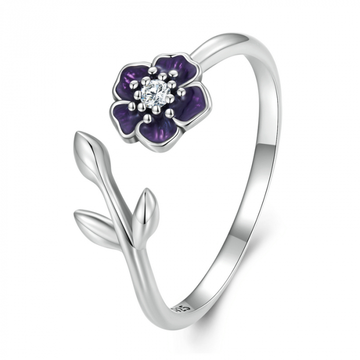 Inel argint reglabil floral [13]