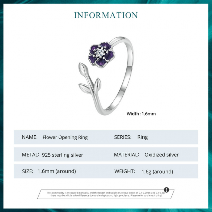 Inel argint reglabil floral [11]