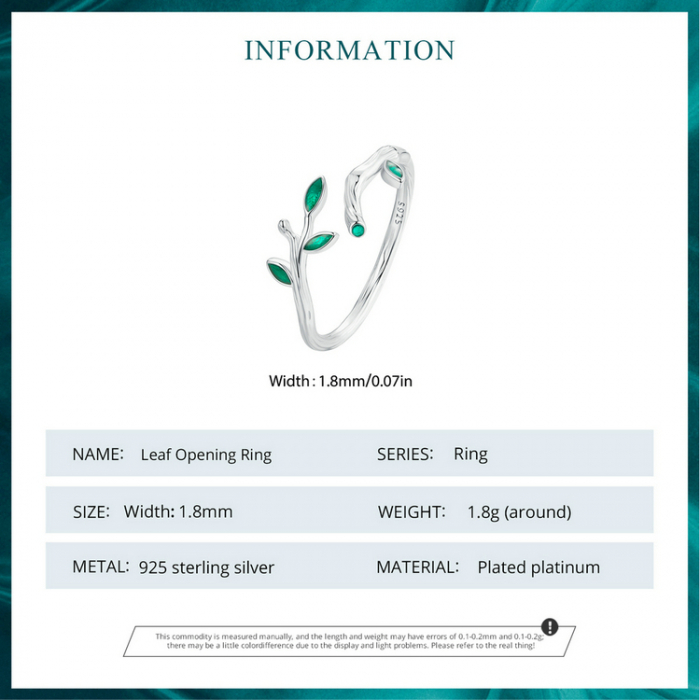 Inel argint reglabil frunze [10]