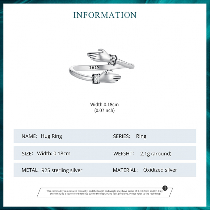 Inel argint reglabil Imbratisare [15]