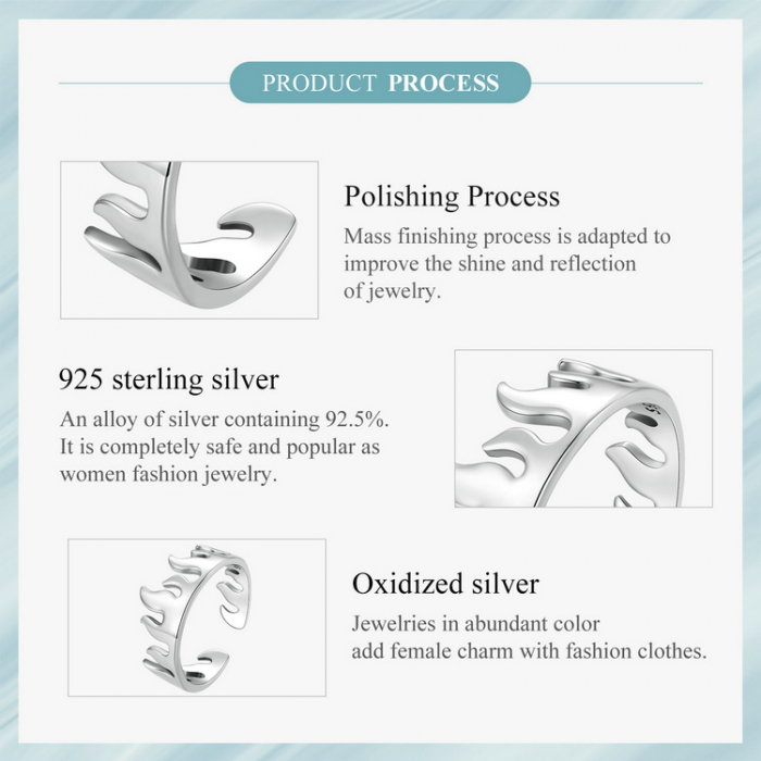 Inel argint reglabil in flacari [11]