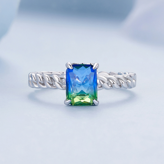 Inel argint reglabil lant si zirconiu turmalina [5]