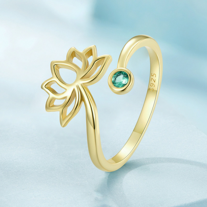 Inel argint reglabil lotus [4]