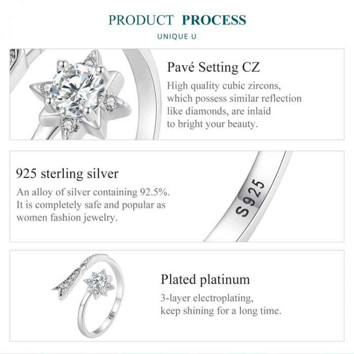 Inel argint reglabil steaua cazatoare [10]