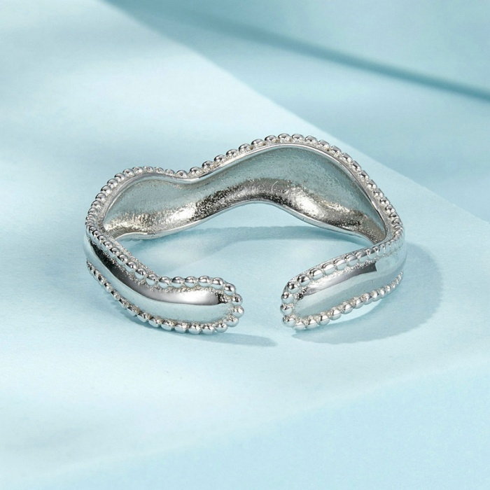 Inel argint reglabil valuri [8]