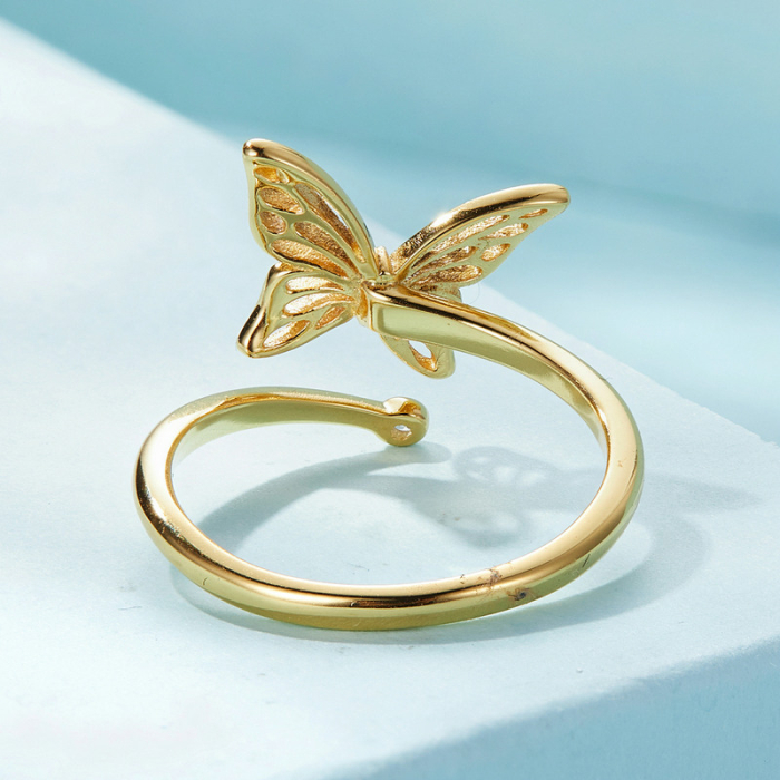 Inel argint reglabil vis de fluture [6]