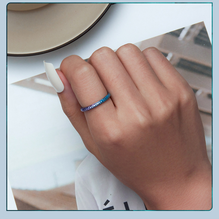 Inel argint solzi colorati [8]