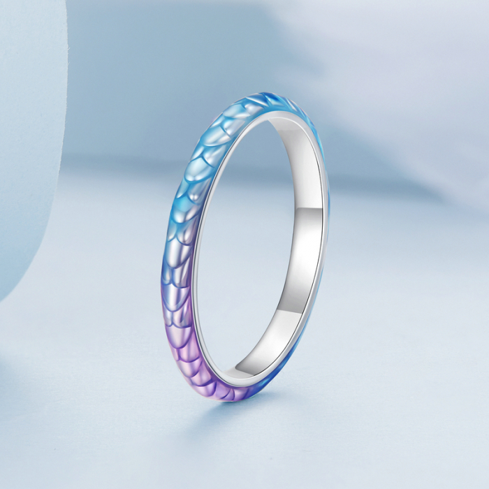 Inel argint solzi colorati [2]