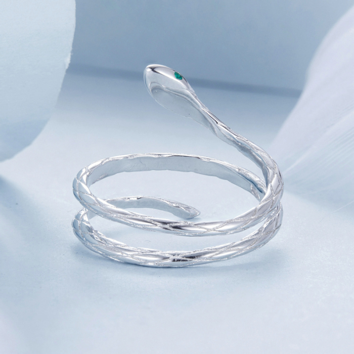 Inel argint spiralat cu sarpe [7]