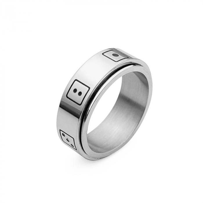 Inel inox antistres cu zaruri [2]