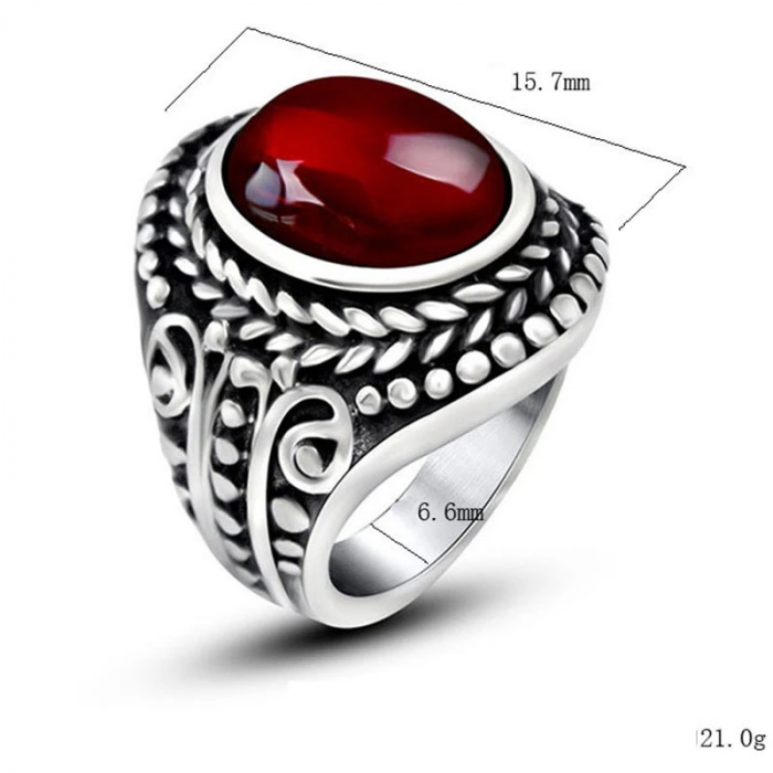 Inel inox cu piatra neagra [2]