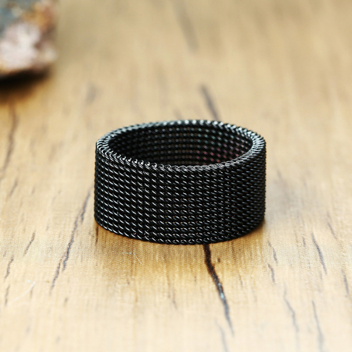 Inel inox negru tip plasa 10 mm [6]