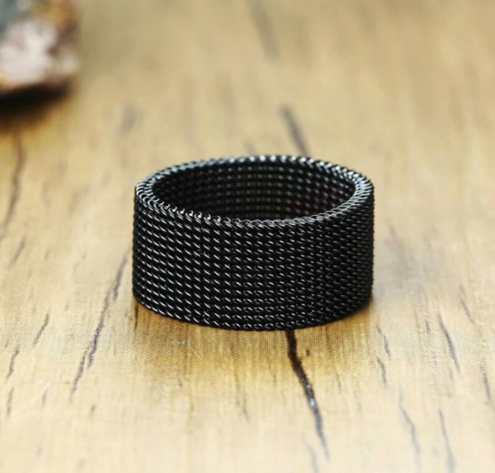 Inel inox negru tip plasa 10 mm [7]