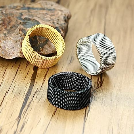 Inel inox negru tip plasa 10 mm [9]
