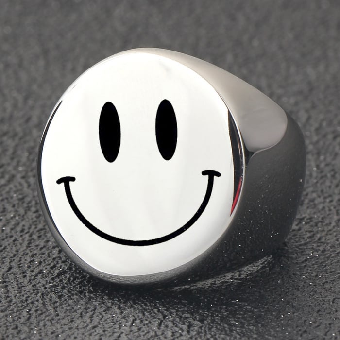 Inel inox Smiley [3]