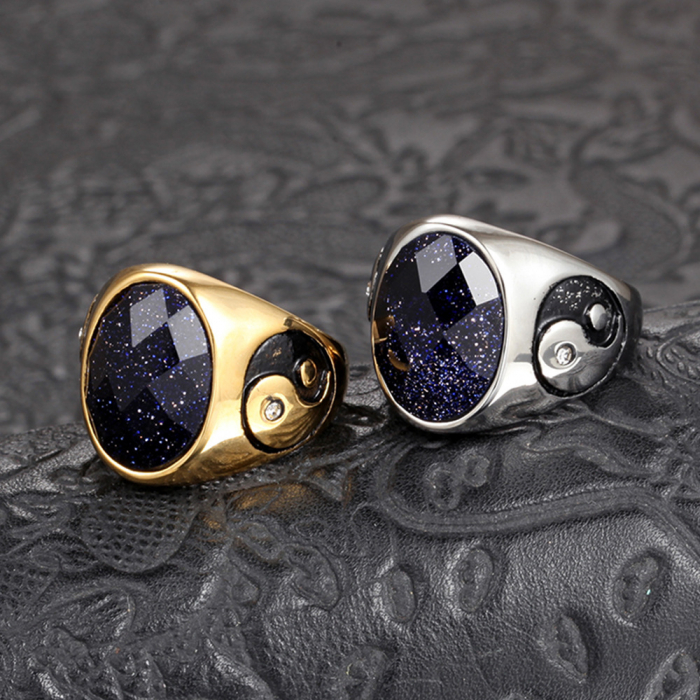 Inel inox Yin si Yang cu zirconiu [3]