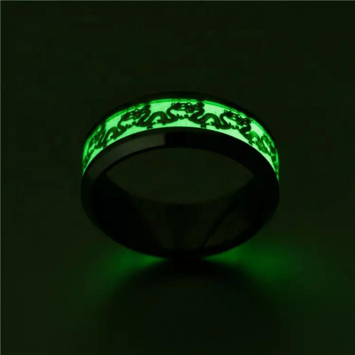 Inel fluorescent din inox cu Dragoni [3]