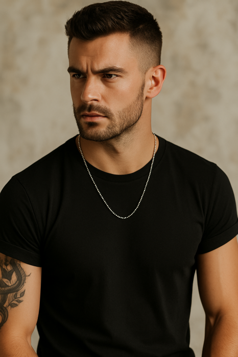 Lant argint cu bilute 2,5 mm, 55 cm [6]