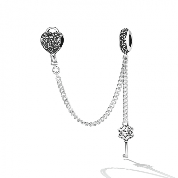 Lant de siguranta bratara cu lacat si cheie argint [2]