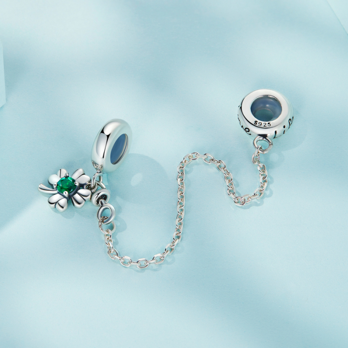 Lant de siguranta bratara cu trifoi norocos [8]