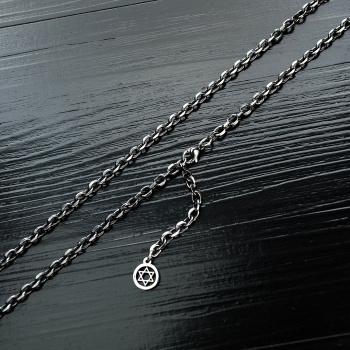 Lant inox argintiu 4,5 mm x 65+5 cm [4]
