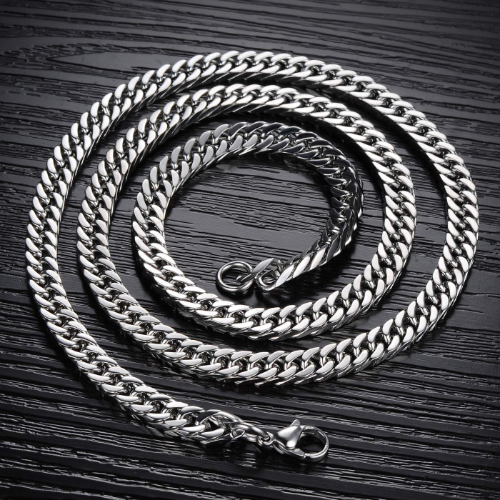 Lant inox argintiu 56 cm x 6 mm [2]