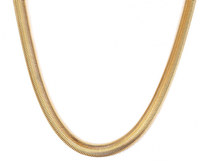 Lant inox aurit model sarpe 6 mm, 50 cm [3]