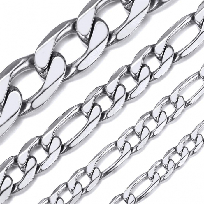 Lant inox Figaro argintiu de 7,5 mm [6]