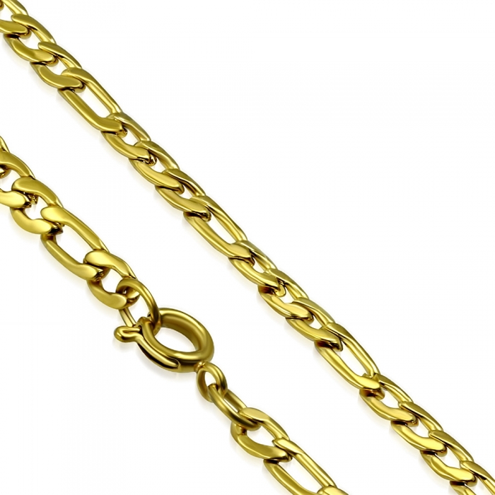 Lant inox FIgaro cu zale ovale plate 3 mm si 56 cm [3]