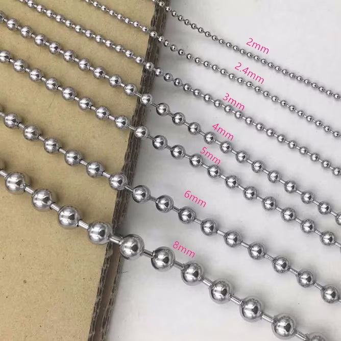 Lant inox militar cu bilute army 60 cm si 4 mm grosime [3]