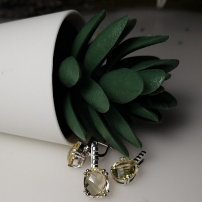 Pandant argint Marie Antoinette, 925, cu topaz galben - PVA0003 [2]