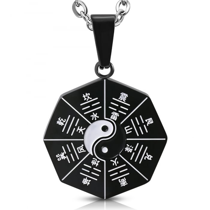 Pandant negru inox cu simbolul Tao Yin Yang PSL1509 [1]