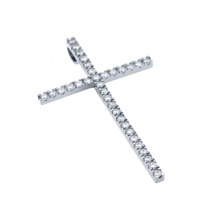 Pandant cruce mare din argint 925 rodiat PSX0621 [1]
