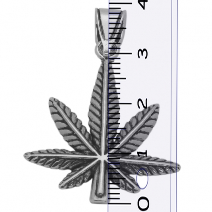 Pandantiv argint 925 frunza de marijuana PSX0634 [2]