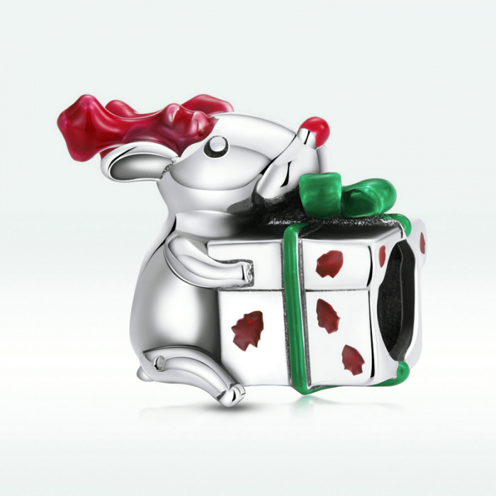 Pandantiv argint cu ren si cadou de craciun [6]