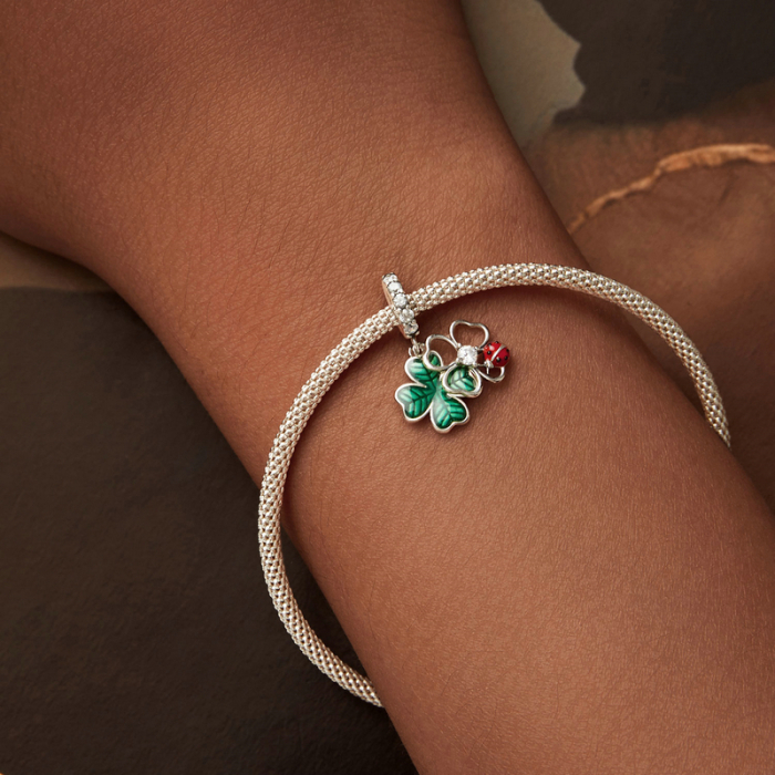 Pandantiv argint cu trifoi cu 4 foi si gargarita [3]