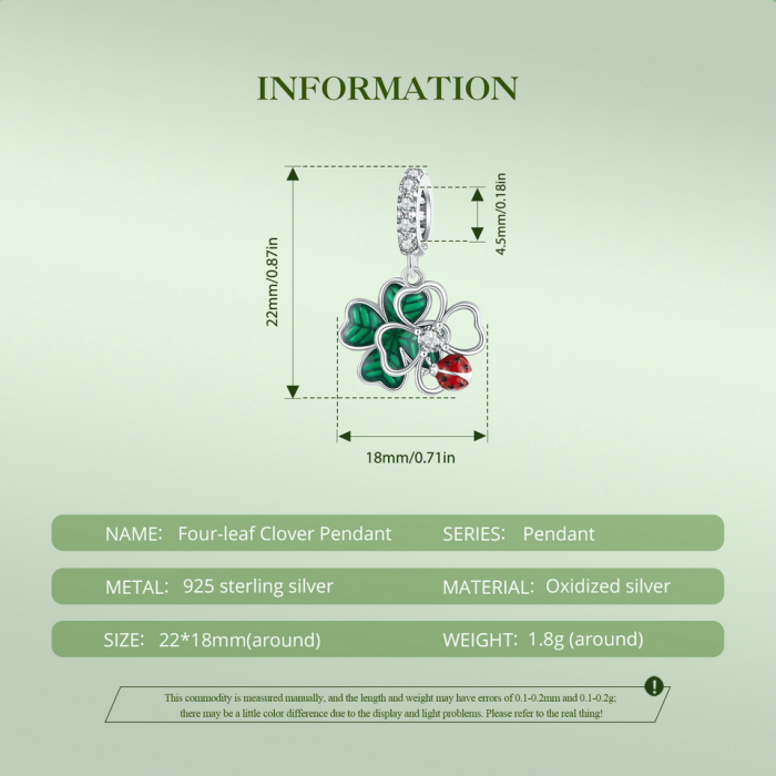 Pandantiv argint cu trifoi cu 4 foi si gargarita [11]