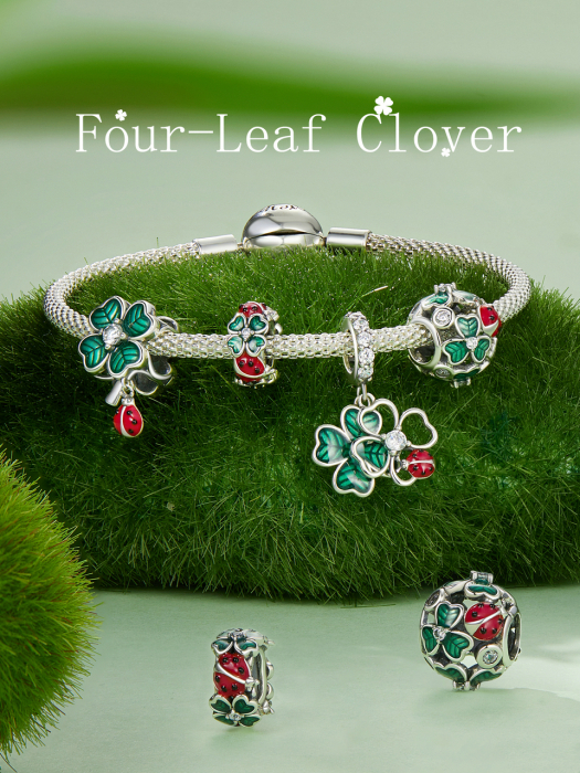 Pandantiv argint cu trifoi cu 4 foi si gargarita [13]