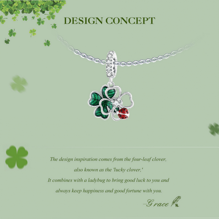 Pandantiv argint cu trifoi cu 4 foi si gargarita [9]