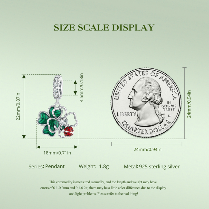 Pandantiv argint cu trifoi cu 4 foi si gargarita [12]